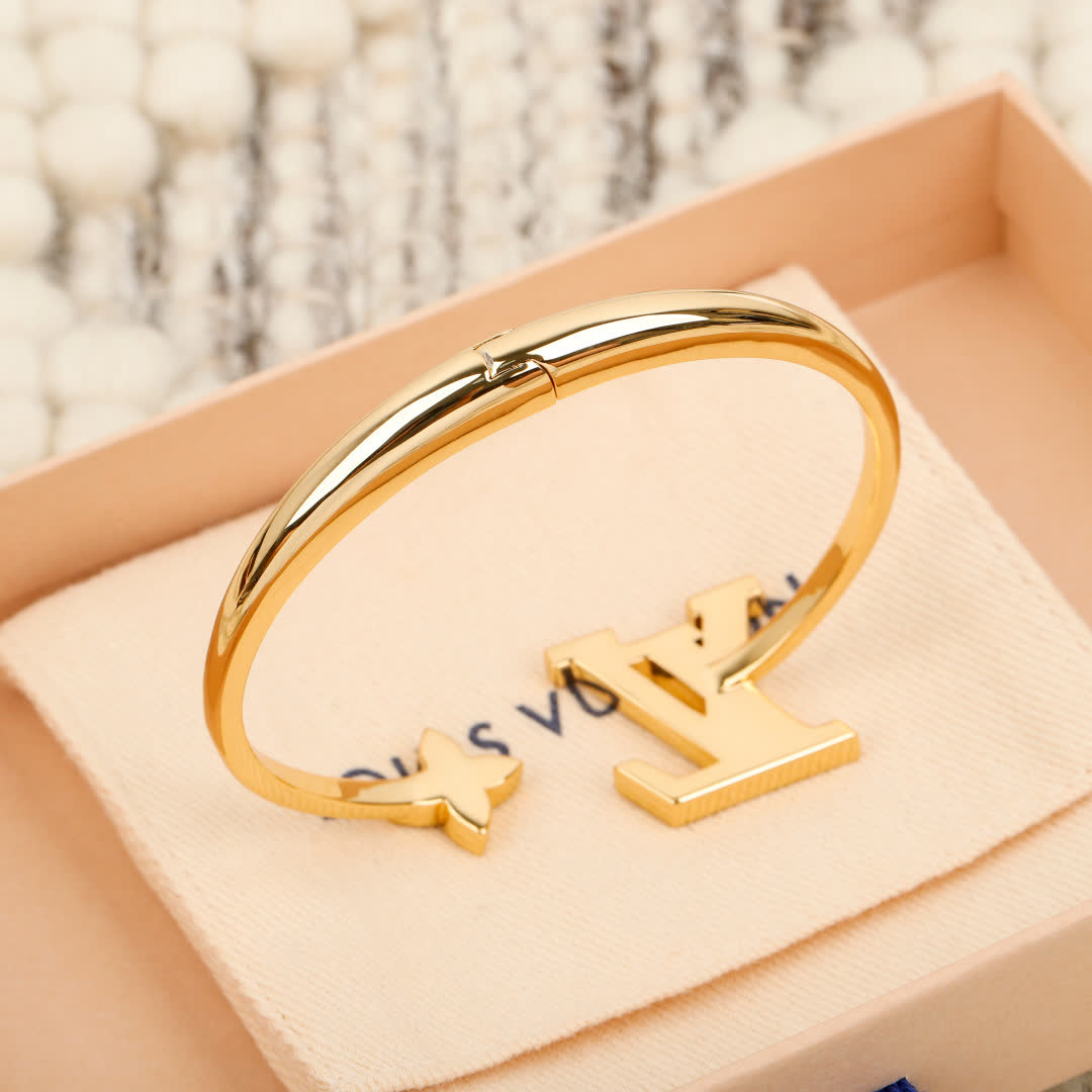 Louis Vuitton Gold Tone Monogram Bracelet
